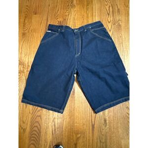 Johnny Blaze Mens Vintage Baggy Denim Carpenter Shorts Indigo Blue Size 42
